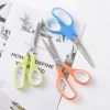 Factory direct supply of color double-ring soft rubber ring TPR scissors, 7.5-inch rubber plastic large stainless steel card insertion office scissors Specification image